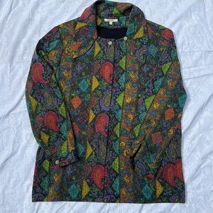 Addenda abstract paint stroke paisley pattern button down shirt Size L